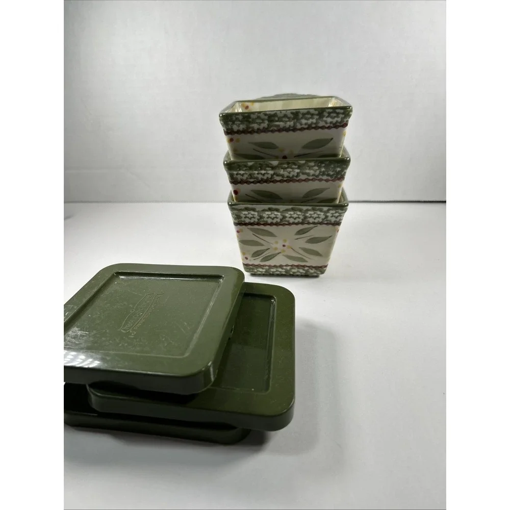 Stacking Old world Green Temptations‎ 10 Oz Handle Square Cups
